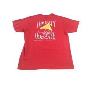 Salty Dog Cafe Red T-Shirt L Yellow Logo Hilton Head Island